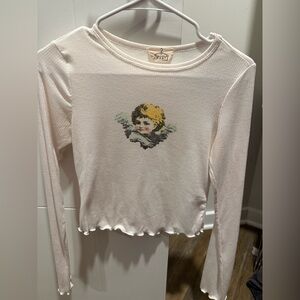 Angel Graphic Long Sleeve Top